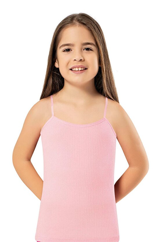 Stars Underwear Kız Çocuk Atlet 6 Adet Karışık Renkli Pamuklu Fitilli Ip Askılı Esnek