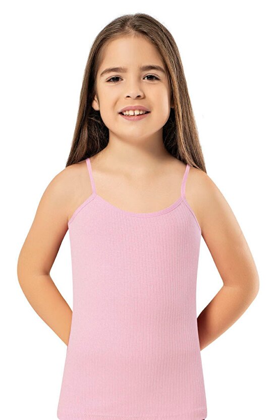 Stars Underwear Kız Çocuk Atlet 6 Adet Karışık Renkli Pamuklu Fitilli Ip Askılı Esnek