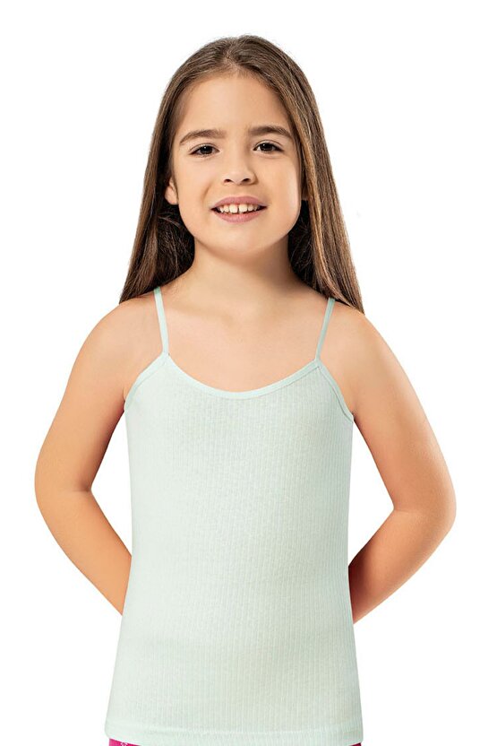 Stars Underwear Kız Çocuk Atlet 6 Adet Karışık Renkli Pamuklu Fitilli Ip Askılı Esnek