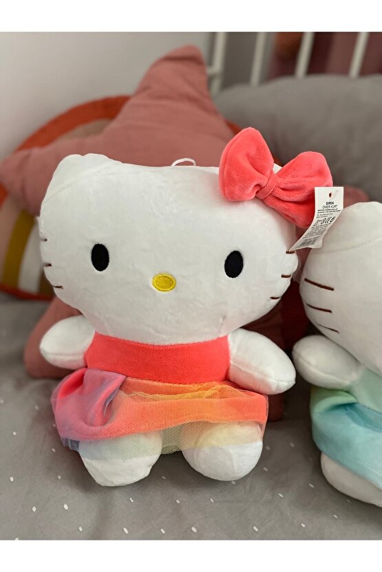 Hello Kitty Peluş Oyuncak 25 Cm (3 RENK - PEMBE, YEŞİL, KIRMIZI)