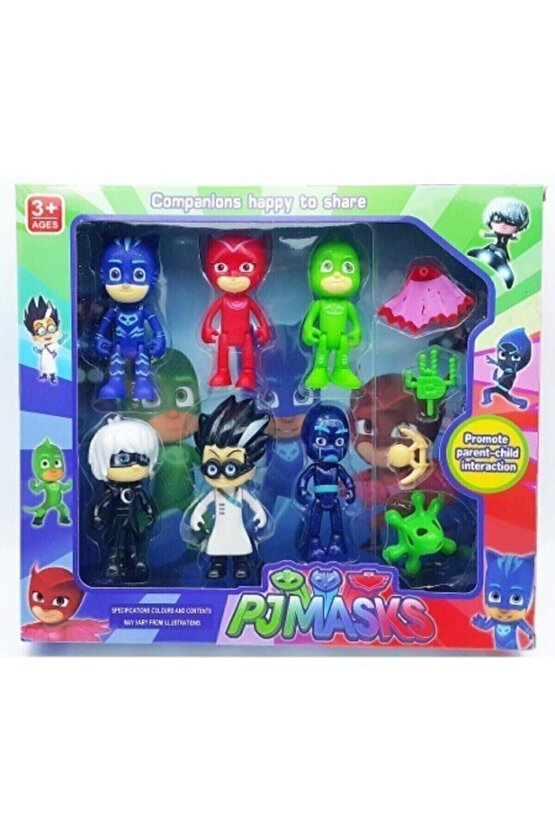 Pijamaskeliler Pjmasks Figür Oyuncakları 10 Lu Set Pijamasks Figur