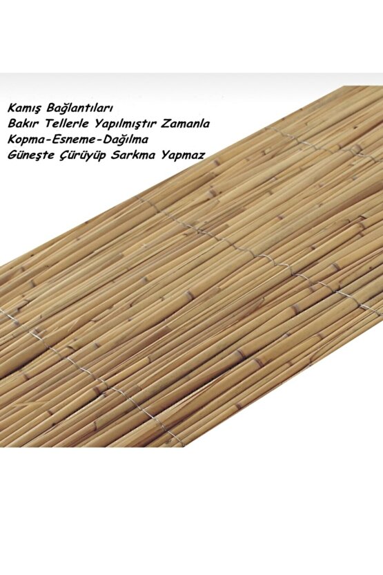 Afyonkarahisardan Kamış Çit Bambu Çit Hasır Doğal 1,00 X 5,00 Metre (TELLİ)