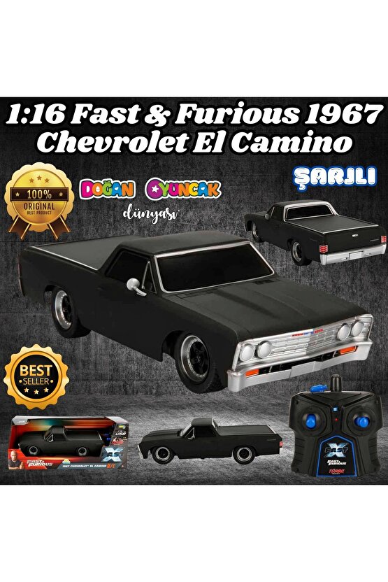 Fast & Furious 1967 Chevrolet El Camino 1:16 USB Şarjlı Uzaktan Kumandalı Araba - Kumandalı Araç - R