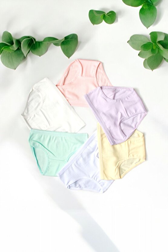 Stars Underwear Kız Çocuk Külot 6 Renk Pamuklu Premium Kalite Esnek Külot