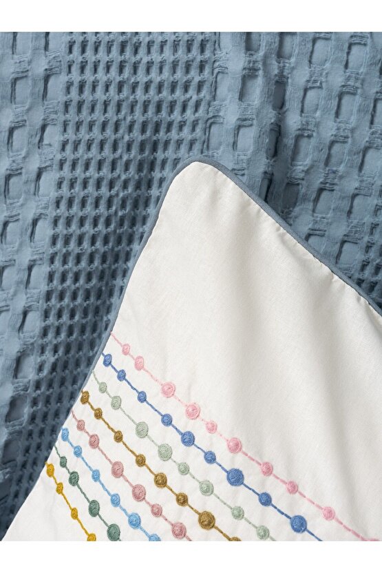 Aura Tek Kişilik Pike Takımı Pebble Indigo