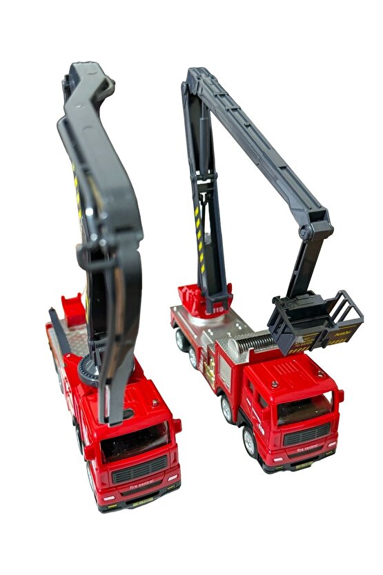 Sürtmeli İtfaiye 2li Metal Araç Seti 16 Cm