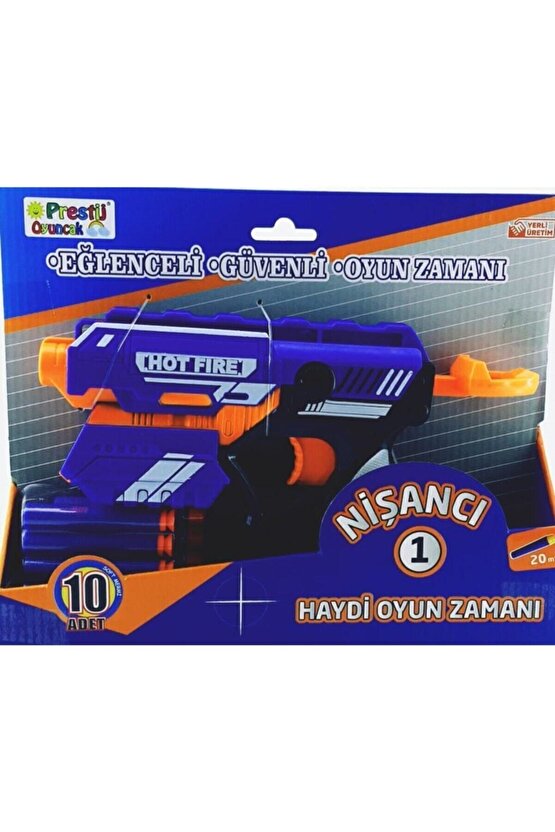 Kartelada Nişancı Nörf Silahı 10 Mermi Kendinden +ekstra 12 Mermi Hediyeli