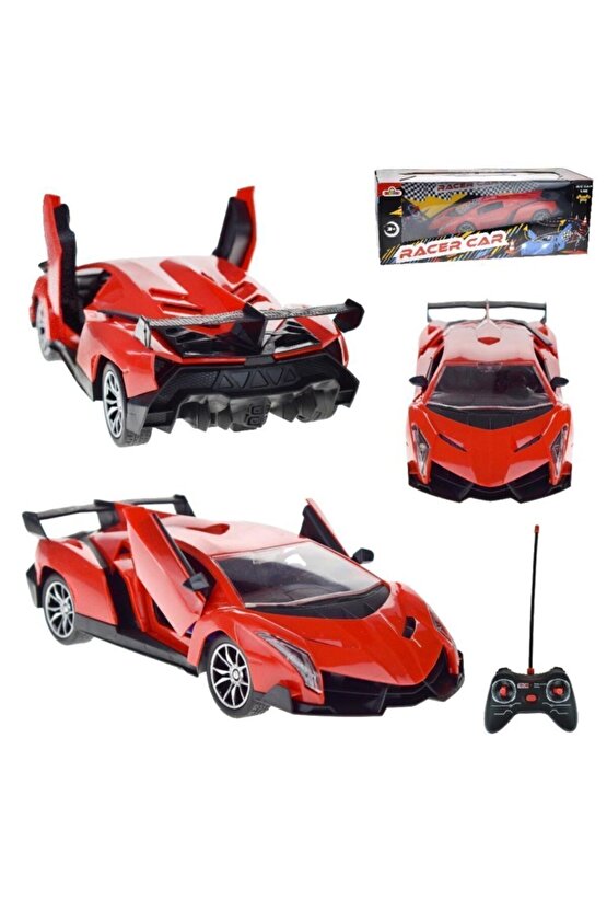 Uzaktan Kumandalı Şarjlıfull Fonk Lambo Kapıları Açılan Kırmızı 1:16 Araba 182-a