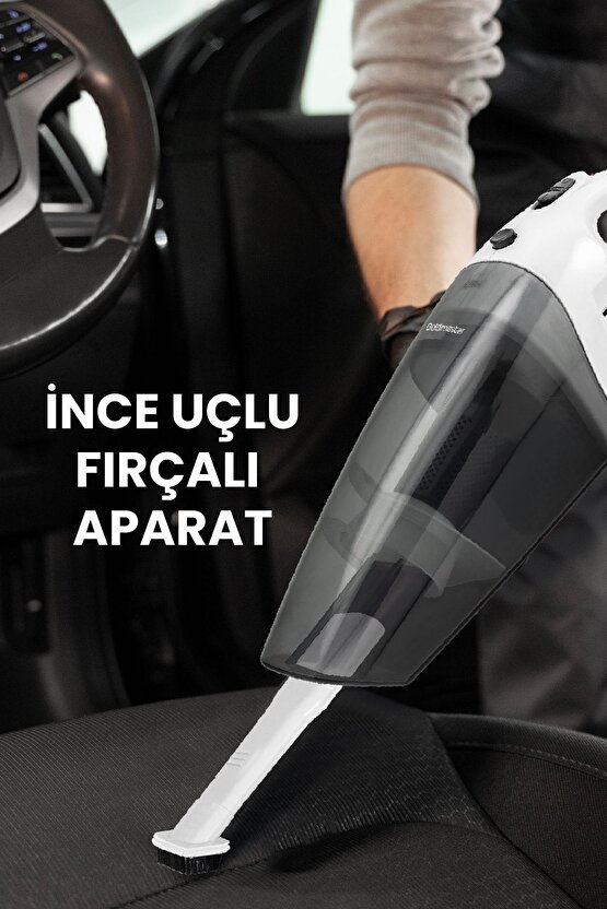 Picky Islak Kuru Siklon Filtreli Fırça Başlıklı Taşınabilir Beyaz Şarjlı El Süpürgesi GM7553B