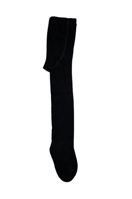 Unisex Düz Siyah Kilotlu Çorap