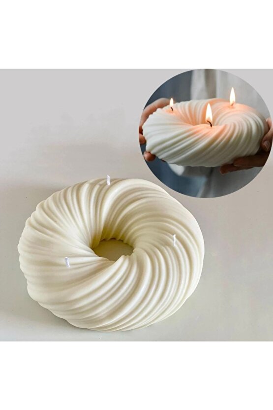 Büyük Boy 22cm Özel Tasarım Donut Kek Mum