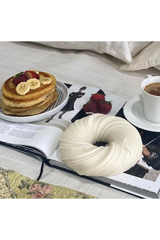 Büyük Boy 22cm Özel Tasarım Donut Kek Mum
