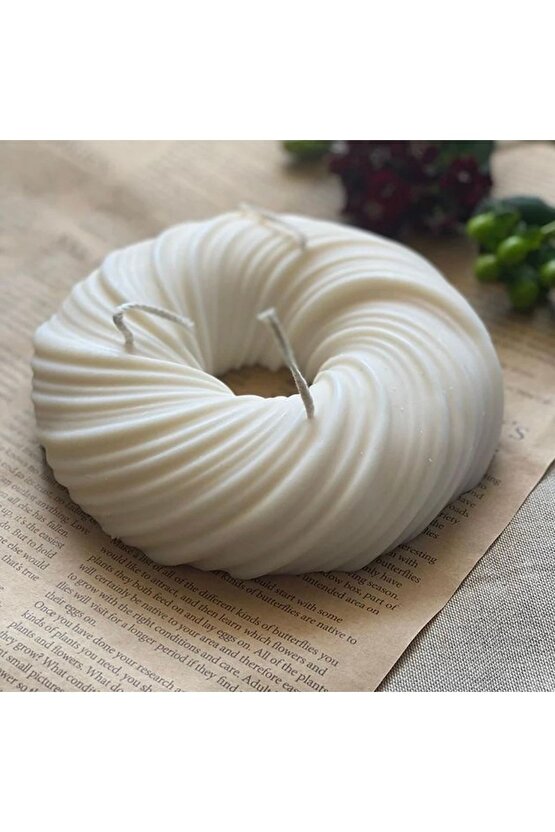Büyük Boy 22cm Özel Tasarım Donut Kek Mum