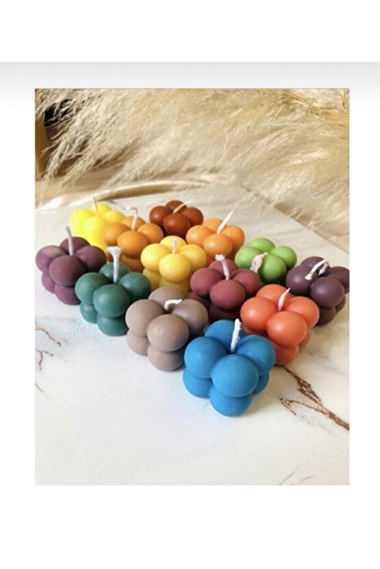 6lı Mini Bubble Mum Davet Nişan Söz Kına Hediyelik Dekor