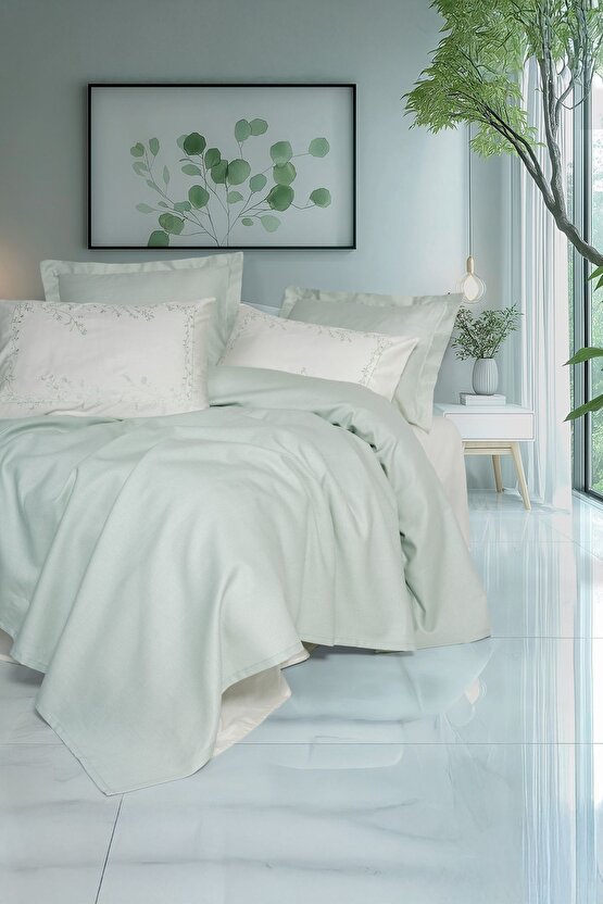 Serenity Bambu Çift Kişilik Pike Takımı Brisa Mint