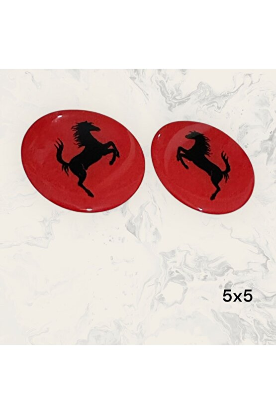 FERRARİ DAMLA LOGO STİCKER 5x5 CM 2 ADET