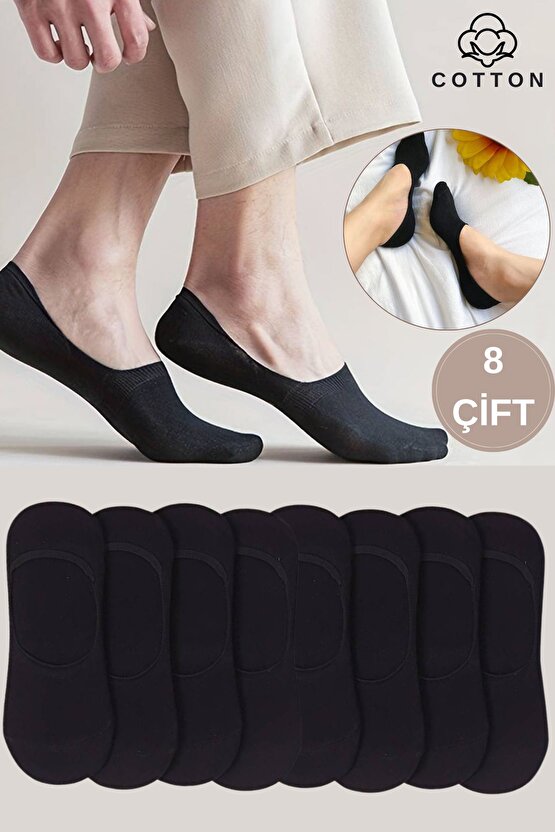Kadın - Erkek Düz Desen (8Lİ PAKET - 8 ÇİFT) Pamuklu Terletmez Babet Çorap