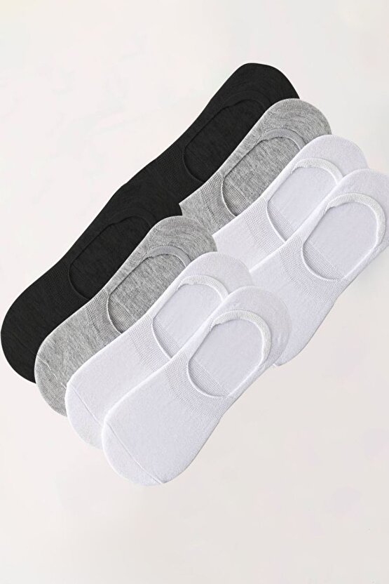 Kadın - Erkek Düz Desen (8Lİ PAKET - 8 ÇİFT) Pamuklu Terletmez Babet Çorap