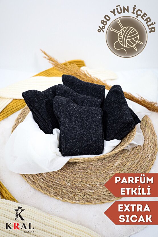Erkek Kışlık Termal Etkili (5Lİ PAKET) Lambswool Kuzu Yün Çorap