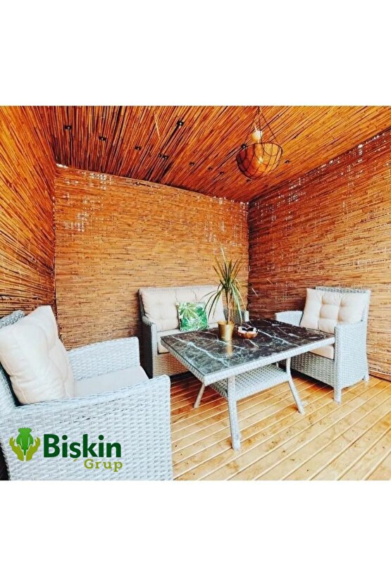 1x3 M.misina Ipli Doğal Bambu Kamış Çit,bahçe Çiti,balon Çiti,hasır Çit, Gölgelik