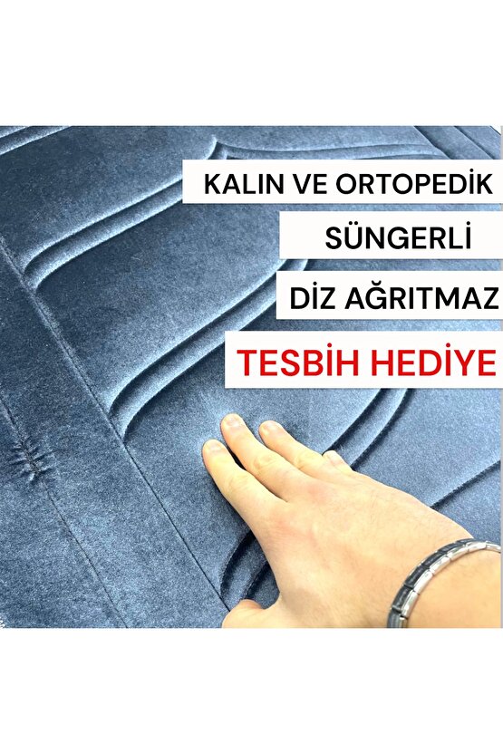 Lüx Hünkar İşlemeli Ortopedik Diz Ağrıtmayan Süngerli Yumuşacık Hediyelik Çeyizlik Seccade Çantalı