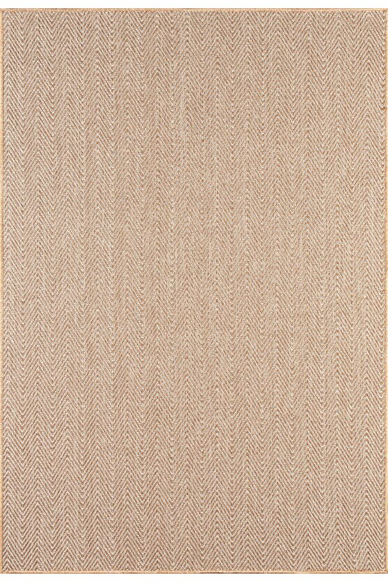 Srz-0408 Beyaz Kahve Balık Sırtı Jüt Tabanlı Hasır Dokuma Örme Bohem Antialerjik Halı Kilim