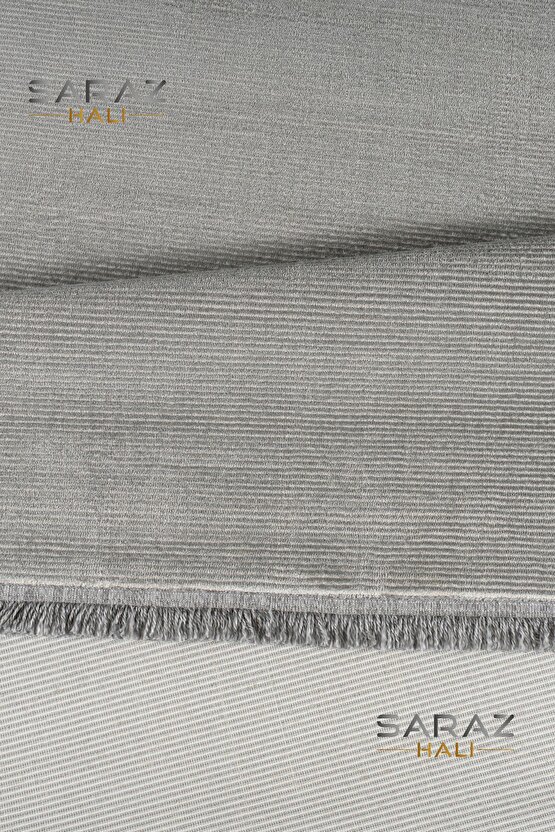 Parma Düz Gri Model Dokuma Halı Kilim Yolluk Salon Halısı Modern Dokuma