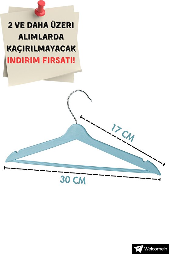 12li Ahşap Görünümlü Kaymaz Çentikli Bebek Ve Çocuk Askı, Sevimli Kıyafet Ve Elbise Askısı 12 Adet