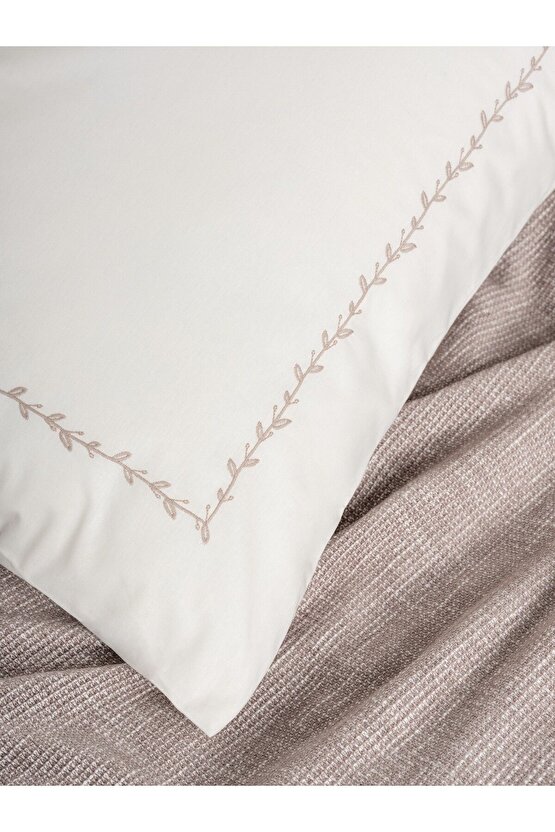 Embrova Şönil Çift Kişilik Yatak ÖrtüsüPike Takımı Loom Bej