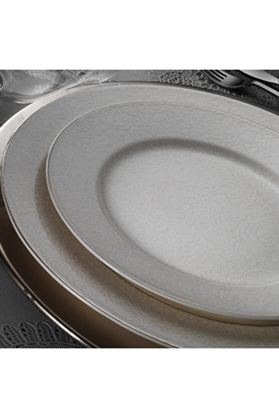 Porselen Bone Kalipso 12 Kişilik 62 Parça Platin Yemek Takımı Bnkl62yt4301077120