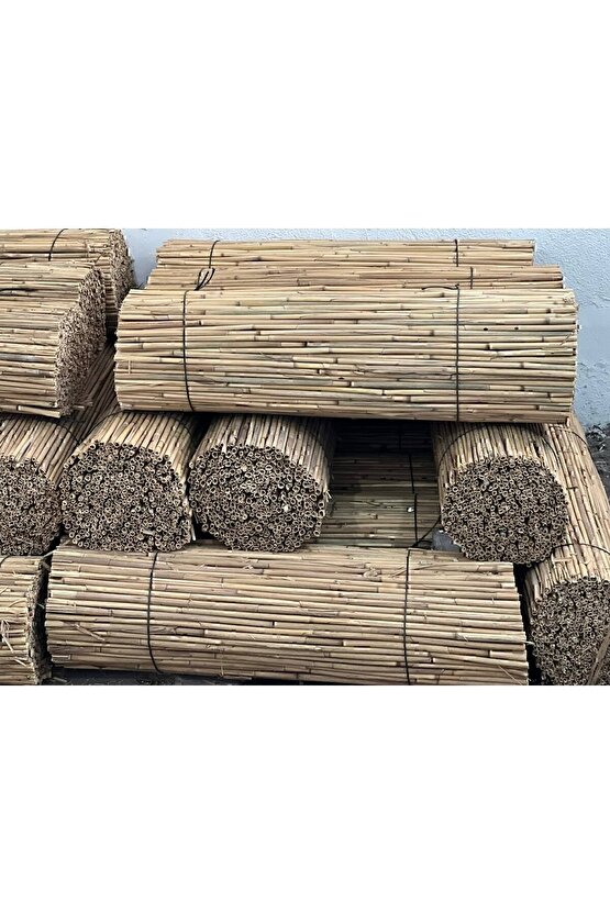 Doğal Kamış Hasır Çit 1m X 5m Doğal Bambu -bahçe Çiti - Gölgelik Hasır -tavan Dekorasyon