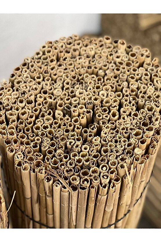Doğal Kamış Hasır Çit 1m X 5m Doğal Bambu -bahçe Çiti - Gölgelik Hasır -tavan Dekorasyon