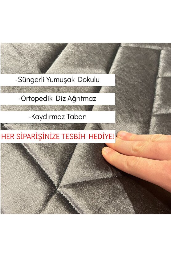 Pamuklu Ortopedik Diz Ağrıtmayan Süngerli Yumuşacık Hediyelik Çeyizlik Seccade Çantalı