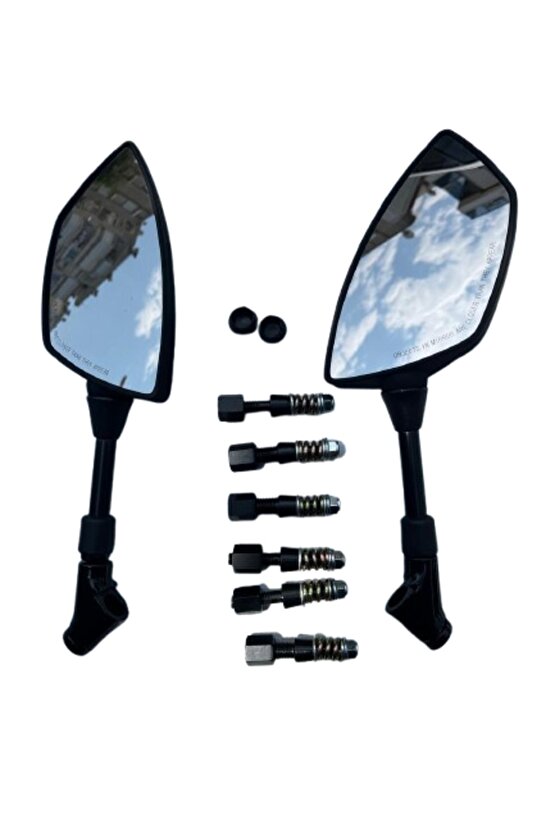 Motosiklet Ayna 426 Sarı Şeritli Üniversal 8-10 mm Uyumlu Marka Model Fark Etmez