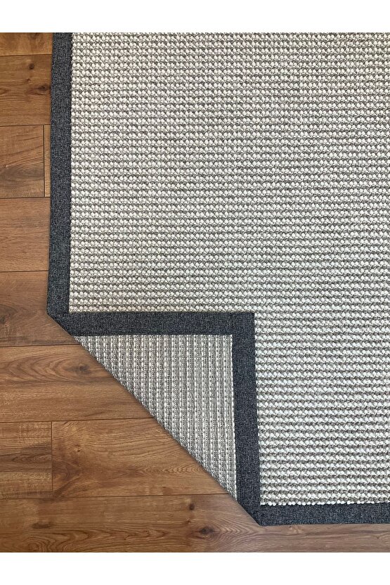 Kumaş Bordür Gri Bukle Gri Bordür  Halı Salon Koridor Mutfak Çocuk Odası Halısı  Kilim S268