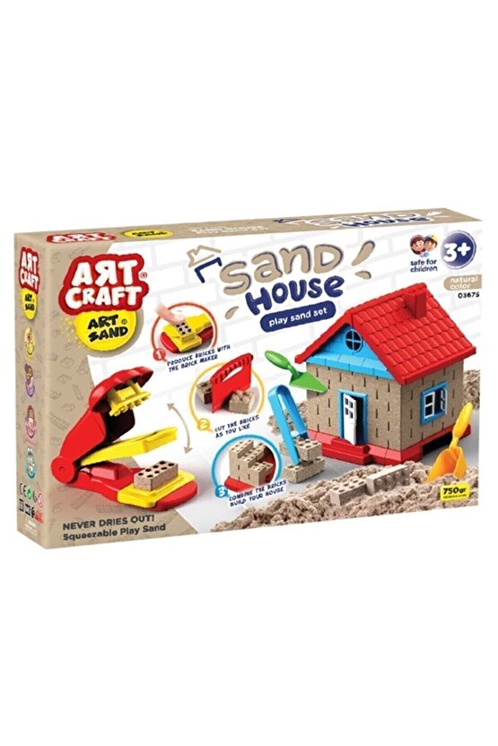 Naturel Kinetik Kum Ev Oyun Kumu Seti 750 Gr. Art Sand Hause Play Sand Set