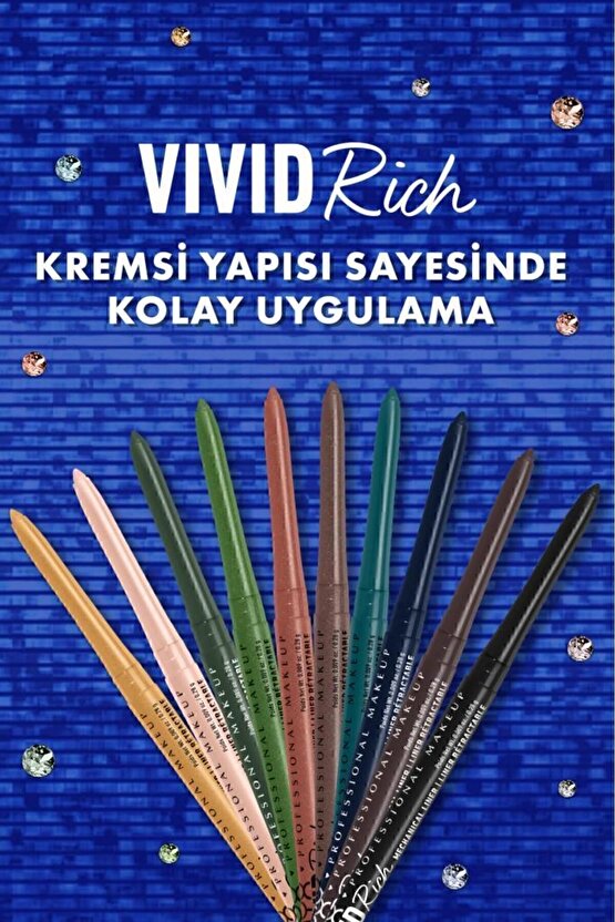Vivid Rich Asansörlü Göz Kalemi - 14 Sapphire Bling
