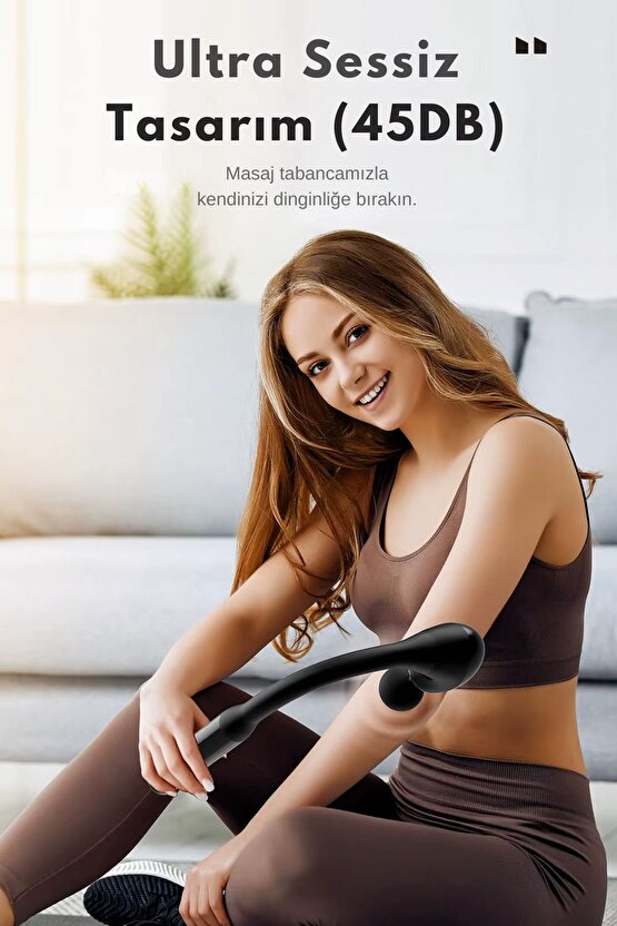 Masaj Tabancası Sporcu Masaj Aleti 4 Başlıklı Şarjlı Titreşimli Sporcu Masaj Tabancası