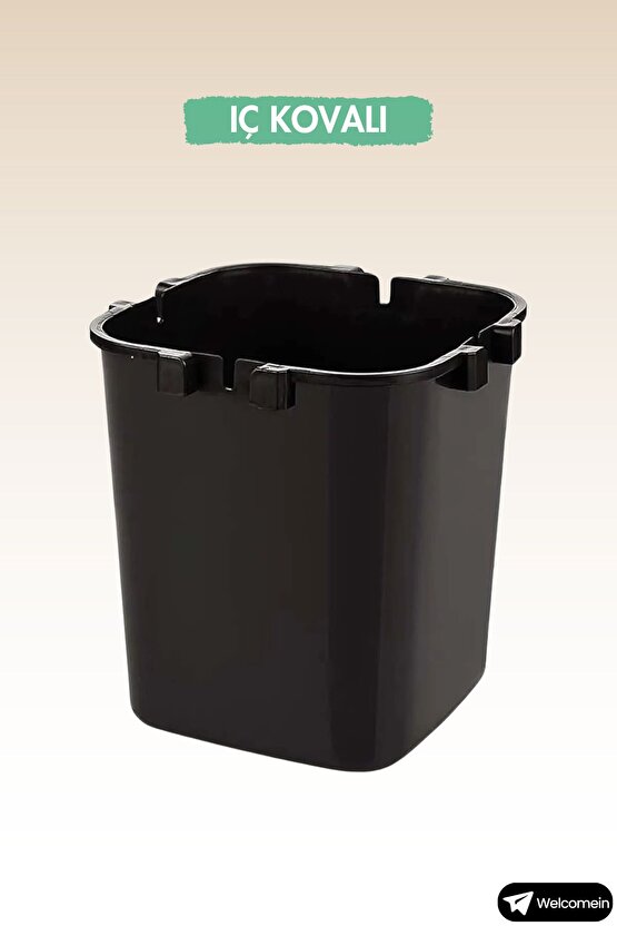 4 Litre Sihirli Çöp Kovası Tutma Saplı İç Kovalı Tezgah Üstü Mutfak Banyo Ofis Çöp Kovası