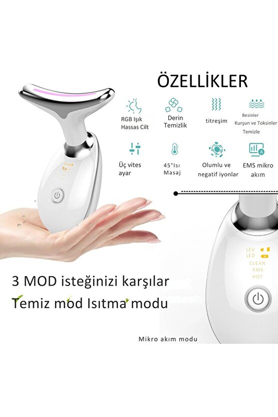 Yüz Ve Boyun Ems Güzellik Cihazı Gıdık,Sarkma,Yüz Cihaz Pilli Titreşimli