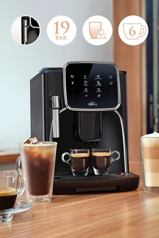 OK0030-05 Arzum Okka Espresso Pro Tam Otomatik Espresso Makinesi - Krom