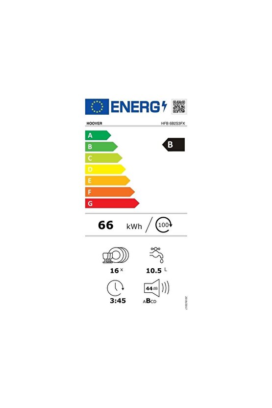 HFB 6B2S3FX B Enerji Sınıfı 12 Programlı Wi-fi + Bluetooth Bağlantılı Bulaşık Makinesi