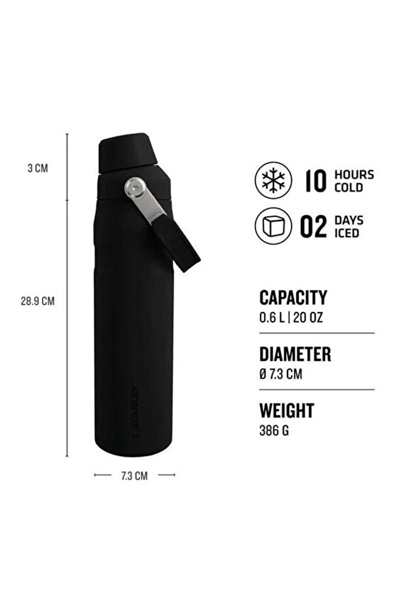 The Aerolight™ Iceflow™ Water Bottle Fast Flow 0.6l  20oz Black Termos