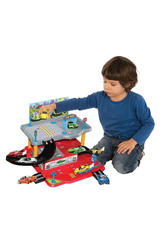 2 Katlı Garaj Oyun Seti - Otopark Seti - Araba Seti - Hotwheels Seti - Istasyon