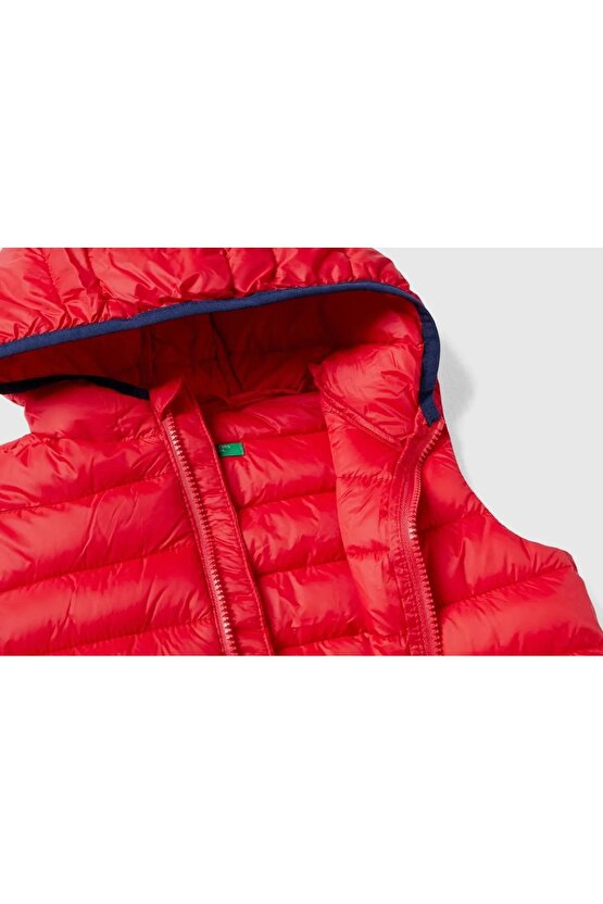 Çocuk Kırmızı Logolu Puffer Yelek