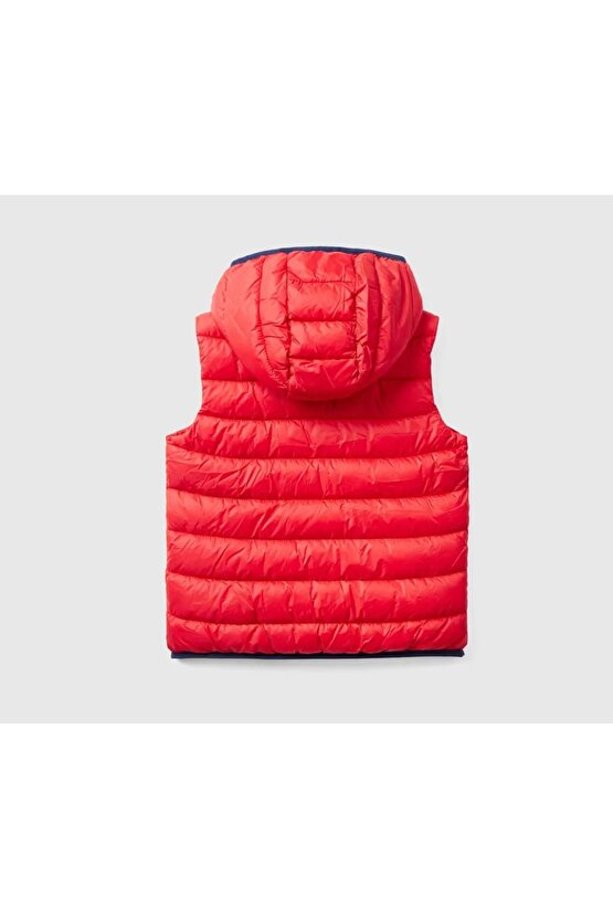 Çocuk Kırmızı Logolu Puffer Yelek