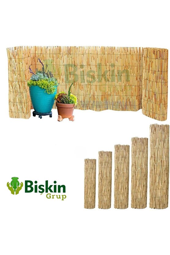 185CM Yükseklik X 300CM Genişlik Doğal Bambu Kamış Hasır Çit Dekoratif Bahçe Balkon ve Duvar Çiti .