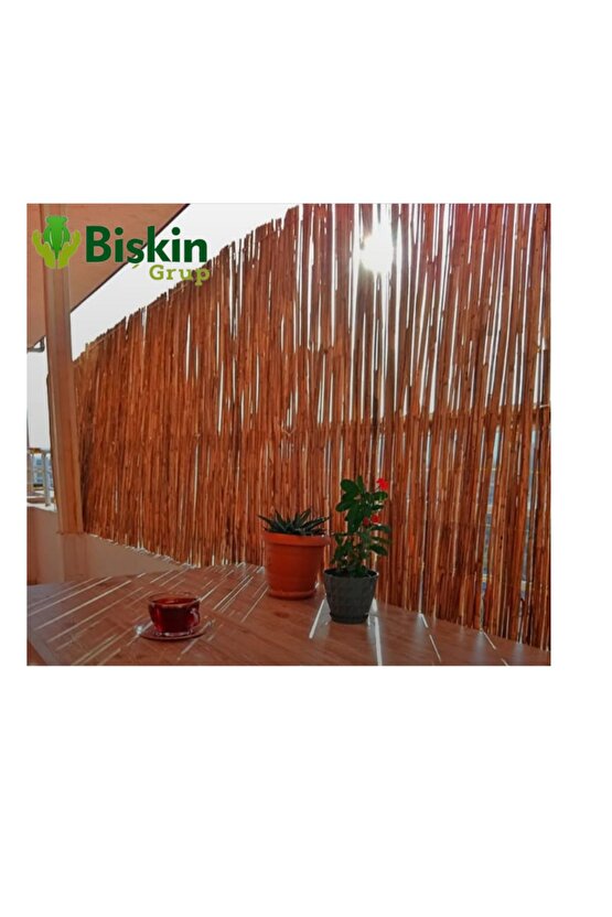 180CM Yükseklik X 500CM Genişlik Doğal Bambu Kamış Hasır Çit Dekoratif Bahçe Balkon ve Duvar Çiti .