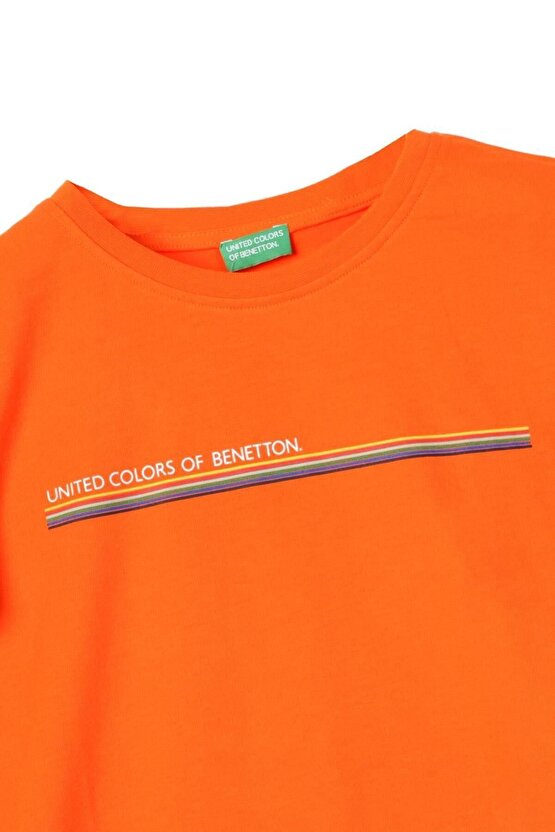 United Colors of Benetton Erkek Çocuk Turuncu T-shirt BNT-B21382