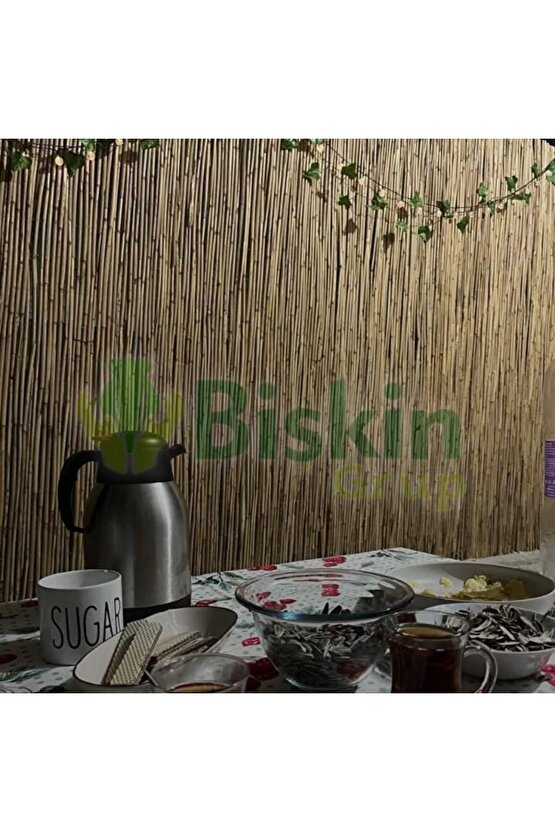 2.5 Metre X 5  Metre Bambu Kamış Hasır Çit , Bahçe Balkon Gölgelik vb. Dekorasyon Doğal